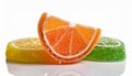 Citrus fruits flavored chewy jelly candy Royalty Free Stock Photo