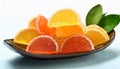 Citrus fruits flavored chewy jelly candy Royalty Free Stock Photo