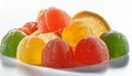 Citrus fruits flavored chewy jelly candy Royalty Free Stock Photo