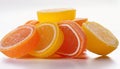 Citrus fruits flavored chewy jelly candy Royalty Free Stock Photo