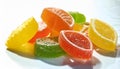 Citrus fruits flavored chewy jelly candy Royalty Free Stock Photo