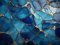 Cracked blue ceramic art texture background Royalty Free Stock Photo
