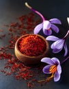 Saffron flowers. Royalty Free Stock Photo
