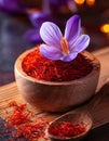 Saffron flowers. Royalty Free Stock Photo