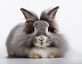 Angora Rabbit, isolated on a white background Royalty Free Stock Photo