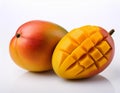 Two mango on white background Royalty Free Stock Photo