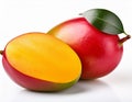 Two mango on white background Royalty Free Stock Photo