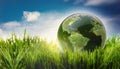 Earth in nature eco bio grass green Royalty Free Stock Photo