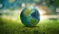 Earth in nature eco bio grass green Royalty Free Stock Photo