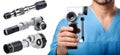Set of ophthalmoscopes, isolated. Royalty Free Stock Photo