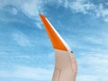 Close-Up of Aircraft Winglet Against Clear Blue Sky Royalty Free Stock Photo