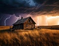 Lghtning storm over the prairies. Royalty Free Stock Photo