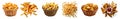 3 potato fry chips, Potato wedges, french fries, Crinkle cut wavy in stack pile and basket on transparent PNG Royalty Free Stock Photo