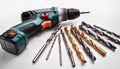 Cordless Drill and Drill Bits Royalty Free Stock Photo