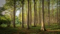 Serene Beech Forest Royalty Free Stock Photo
