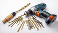 Cordless Drill and Drill Bits Royalty Free Stock Photo