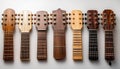 A Symphony of Wood: Guitar Necks Royalty Free Stock Photo