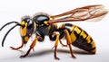 Wasp, isolated on a white background,Ultra Realistic. Royalty Free Stock Photo