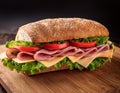 Cold Cuts Sandwich. Royalty Free Stock Photo