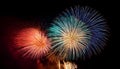 Fireworks Grand Finale. Beautiful fireworks going off with plenty of room for your text in the dark night sky Royalty Free Stock Photo