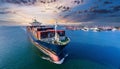 Global business logistics import export background and container cargo freight ship transport concept Royalty Free Stock Photo