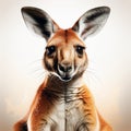 Hyper-realistic Kangaroo Illustration On White Background Royalty Free Stock Photo