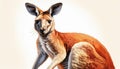 Hyper-realistic Kangaroo Illustration On White Background Royalty Free Stock Photo