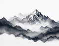 Desordinada: Mountain Tops In Watercolor Design.