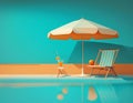 Swimming Pool, Sunshade and Drinks Royalty Free Stock Photo
