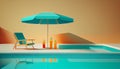 Swimming Pool, Sunshade and Drinks Royalty Free Stock Photo