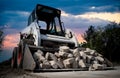 loaders during heavy construction works. Royalty Free Stock Photo