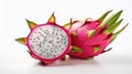 Dragon Fruit on white background Generative AI Royalty Free Stock Photo