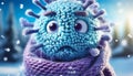 Cute flu virus Royalty Free Stock Photo
