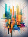 Vibrant City Grid: Abstract Mapping Concept. Royalty Free Stock Photo