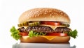 A freshly cooked burger - Generated by Ai. Royalty Free Stock Photo