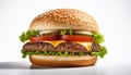 A freshly cooked burger - Generated by Ai. Royalty Free Stock Photo
