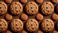Cookies pattern - Food Pattern - Generated by Ai. Royalty Free Stock Photo