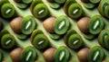 Kiwi - Food Pattern - Generated by Ai. Royalty Free Stock Photo