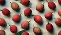 Lychee - Food Pattern - Generated by Ai. Royalty Free Stock Photo