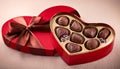 Heart shaped gift box having chocolates Royalty Free Stock Photo