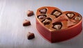 Heart shaped gift box having chocolates Royalty Free Stock Photo