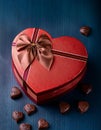 Heart shaped gift box having chocolates Royalty Free Stock Photo