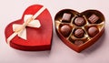 Heart shaped gift box having chocolates Royalty Free Stock Photo