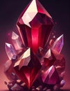 3d rendering of abstract geometric composition with crystal stones in red light Royalty Free Stock Photo