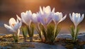 Spring Crocus (Crocus albiflorus) flower Royalty Free Stock Photo