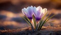Spring Crocus (Crocus albiflorus) flower Royalty Free Stock Photo
