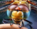 Sleeping beautiful dragonfly. focus stacking. Macro Royalty Free Stock Photo