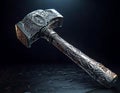 Silver Hammer against dark background. Royalty Free Stock Photo