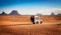 Walking in the desert. Cammel Caravan on Africa desert Royalty Free Stock Photo