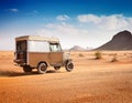 Walking in the desert. Cammel Caravan on Africa desert Royalty Free Stock Photo